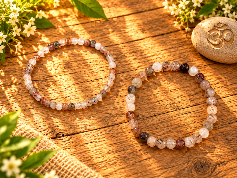 Pulsera Cuarzo Hematoide bola